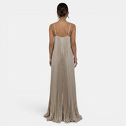 Vestido Largo Halter Plisado Mujer