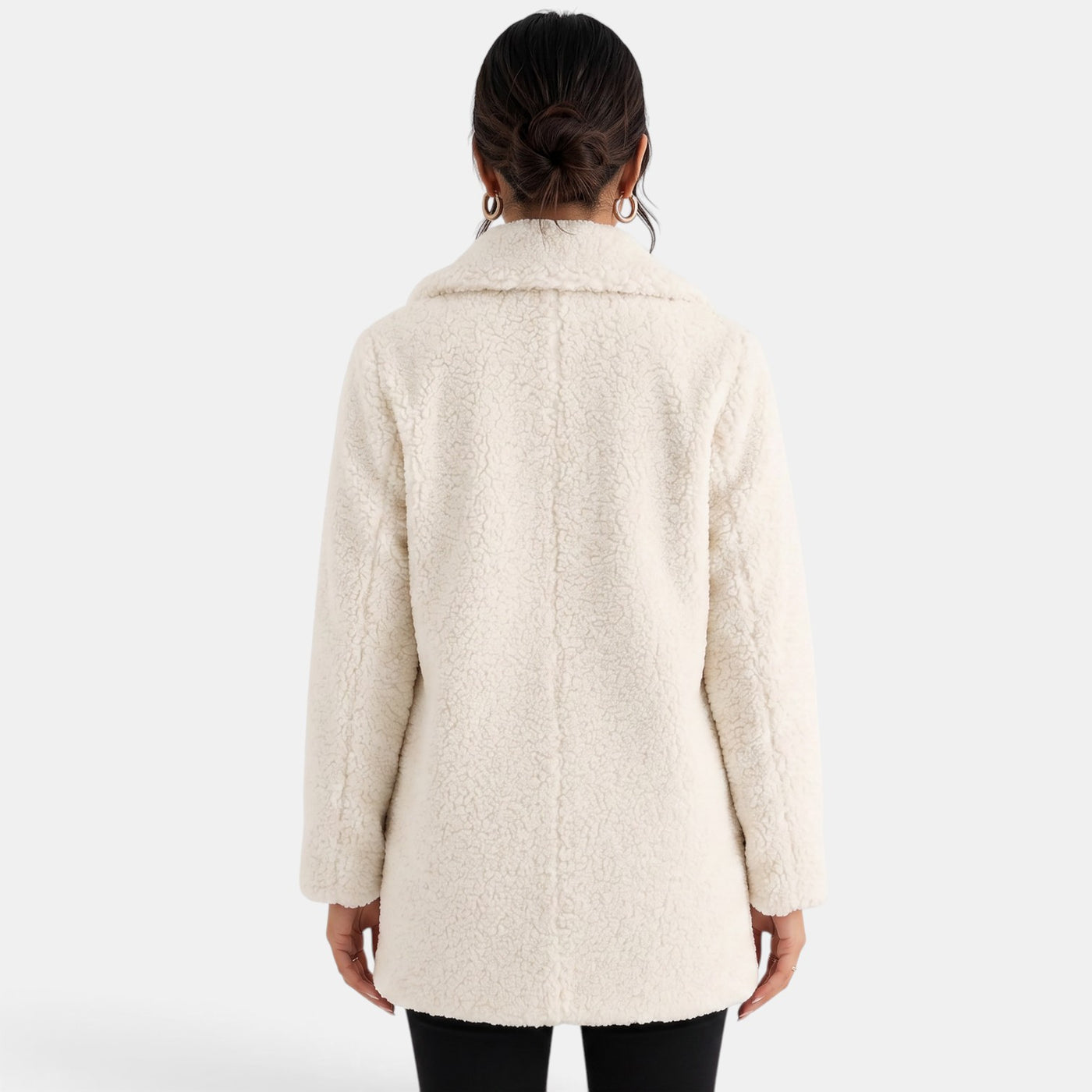 Abrigo Teddy Blanco Mujer