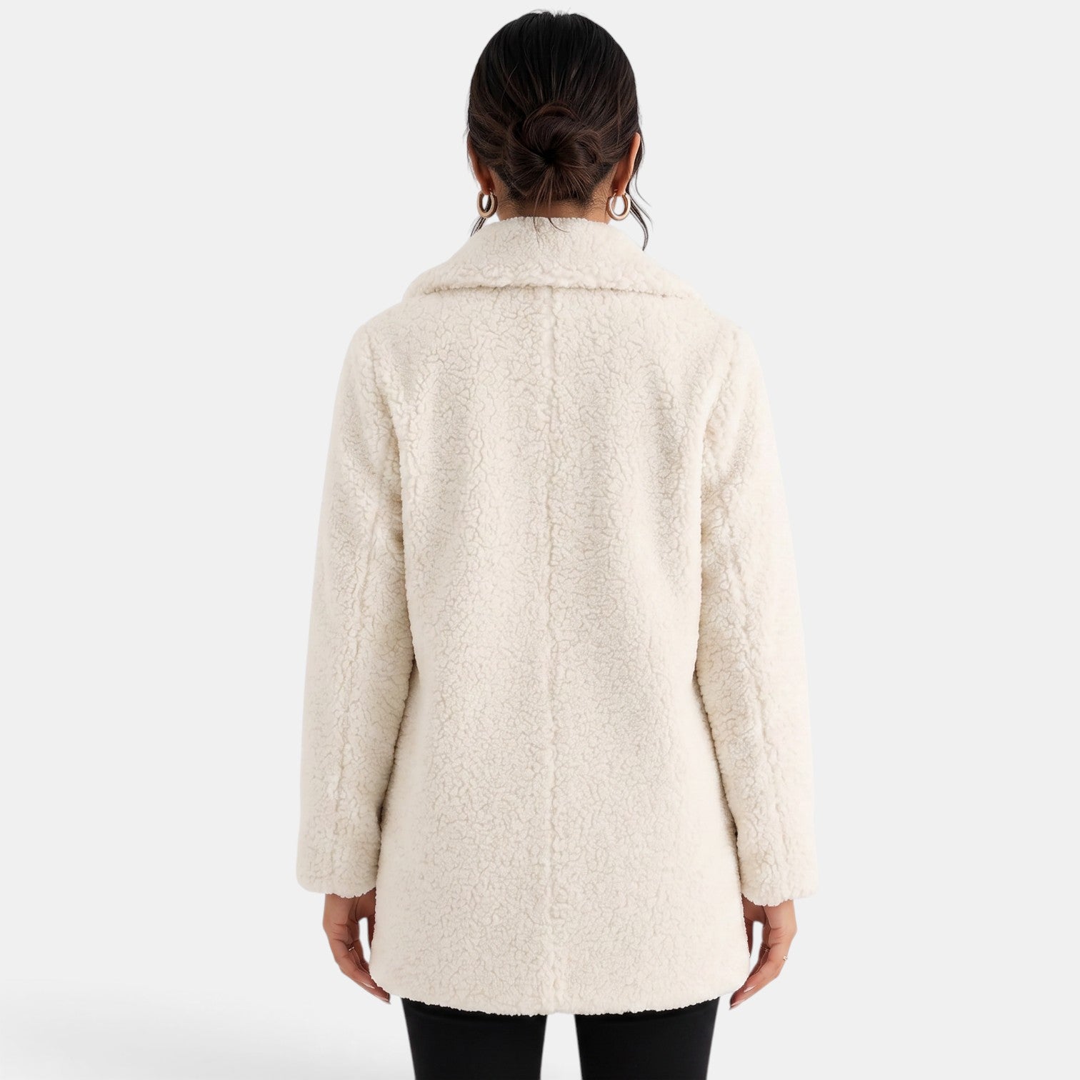 Abrigo Teddy Blanco Mujer