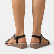 Boho Rhinestone Wedge Sandals