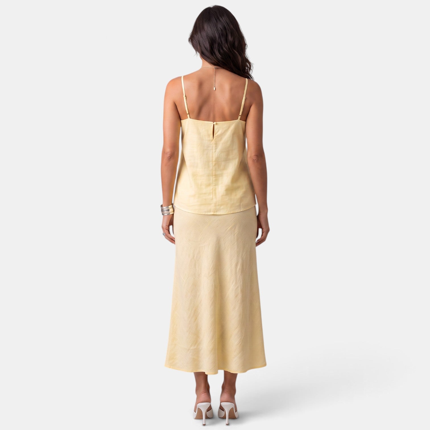 Women's Butter Yellow Mermaid Skirt Set