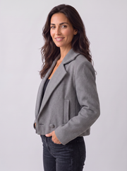 Chaqueta Mujer de Lana con Cuello Sastre y Estilo Elegante