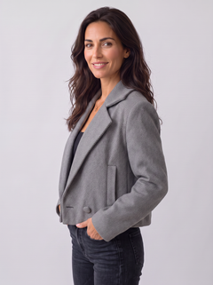 Women's Wool Jacket - Notch Lapel Collar