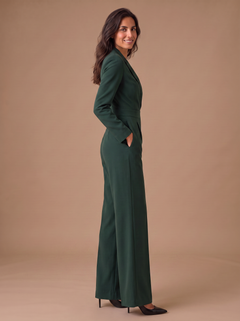 Mono Elegante de Mujer con Escote en V, Manga Larga y Pernera Ancha