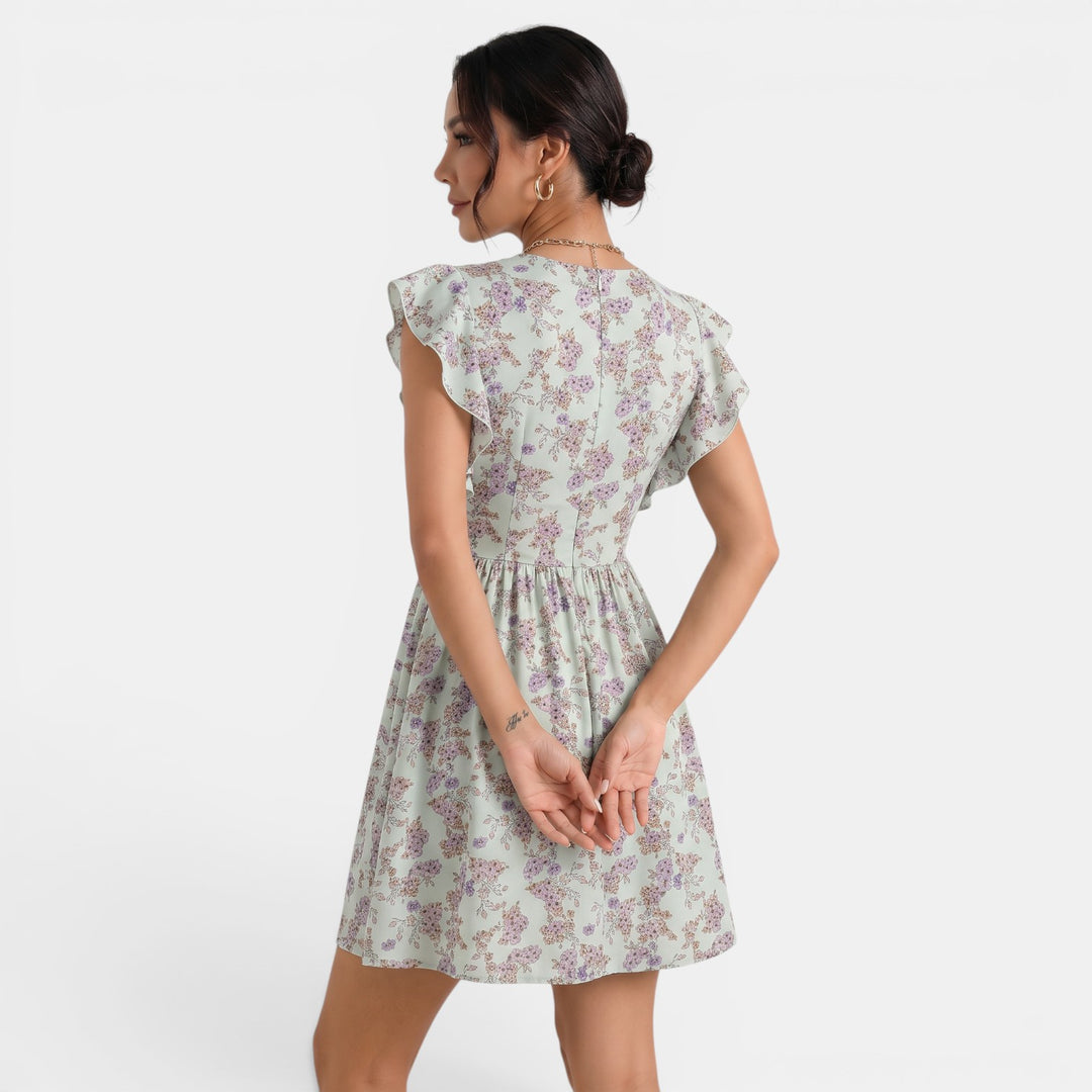 Vestido Floral Mujer Escote V