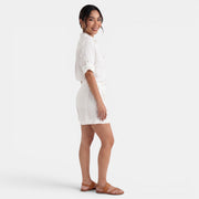 Women's Linen Cotton Half Sleeve Shirt Set