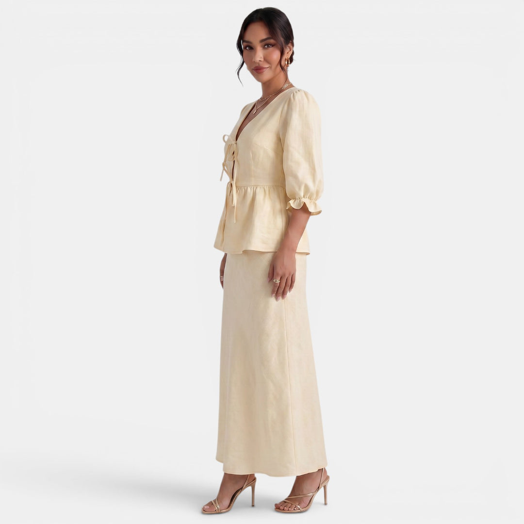 Conjunto Elegante Falda Maxi Verano