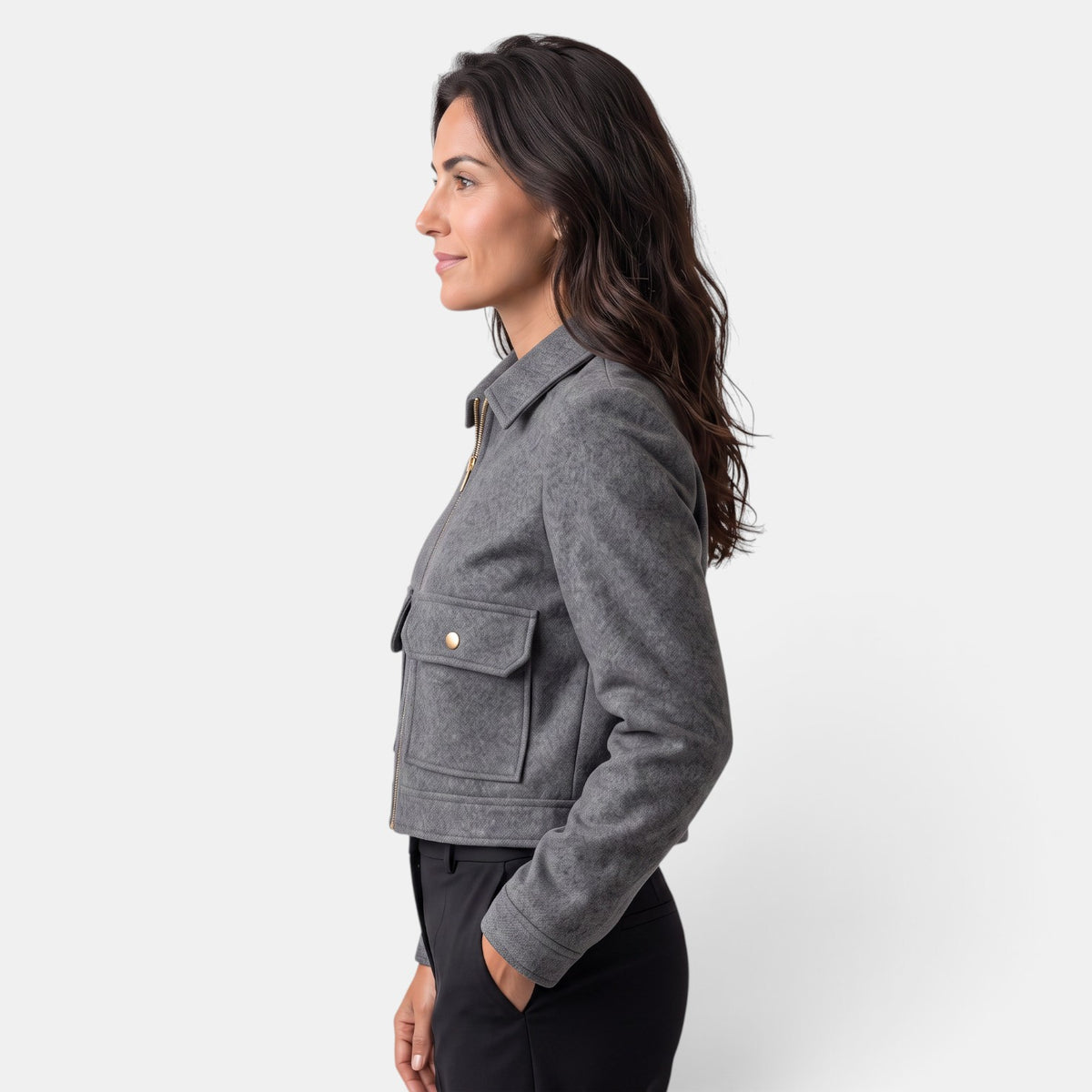 Chaqueta Mujer de Lana con Cremallera