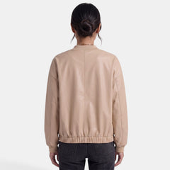 Chaqueta Motera Mujer Efecto Piel