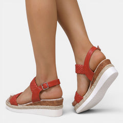 Sandalias Cuero Mujer Plataforma