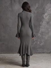Women's Ribbed Knit Midi Dress