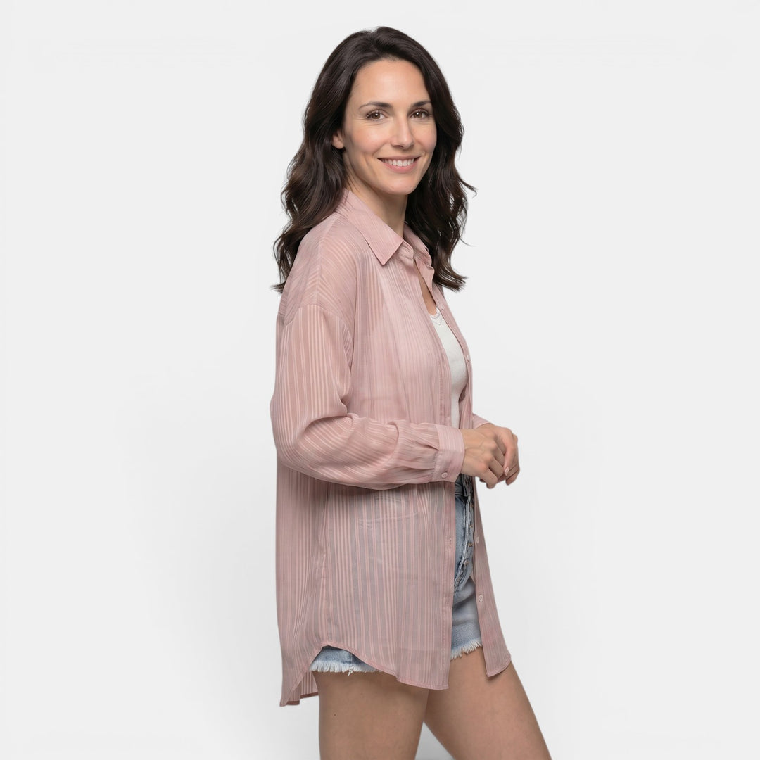 Camisa Chiffon Mujer Verano Transparente