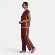 Women's Top and Wide-Leg Pants Set – Elegant 2-Piece Summer Outfit