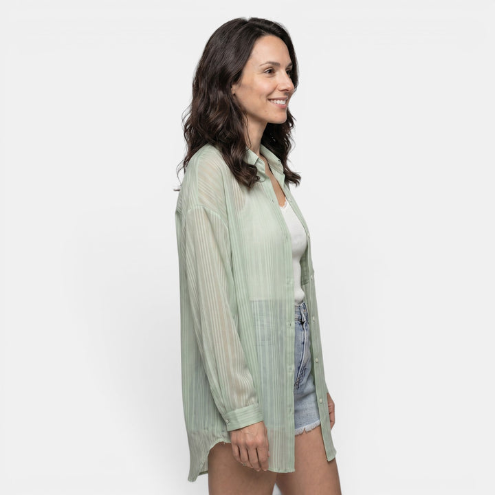 Camisa Chiffon Mujer Verano Transparente