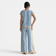 Women's Top and Wide-Leg Pants Set – Elegant 2-Piece Summer Outfit