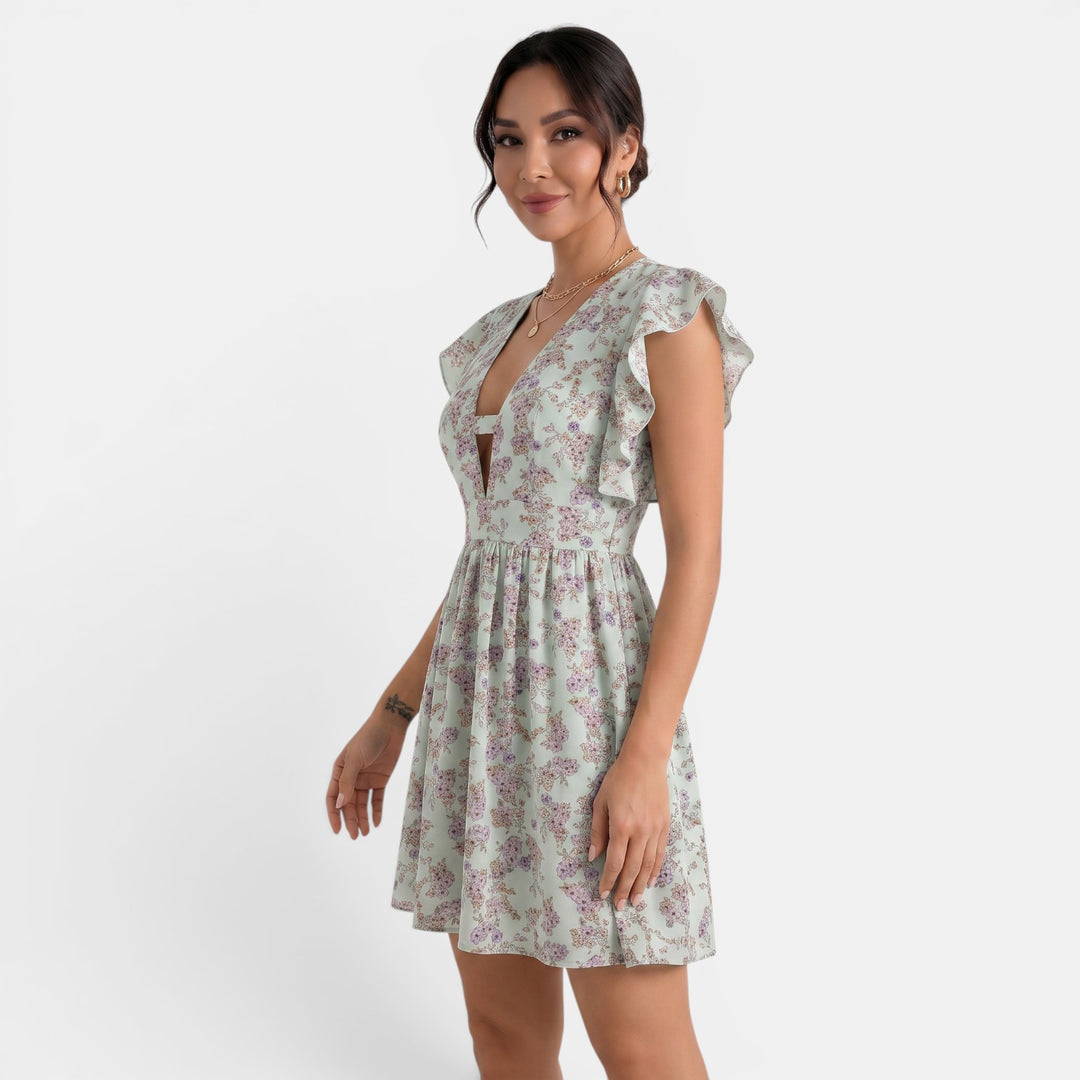 Vestido Floral Mujer Escote V