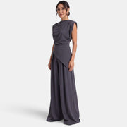 Conjunto Mujer Premium – Top Drapeado y Pantalón Ancho Elegante