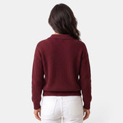 Cárdigan de Punto Mujer con Cuello y Botones