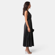 Women's Elegant V-Neck Satin Dress