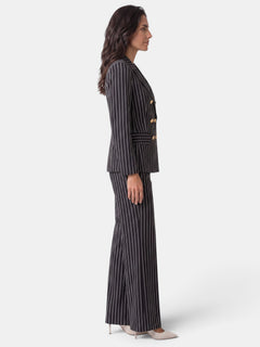 Women's Pinstripe Pantsuit - Blazer and Pants