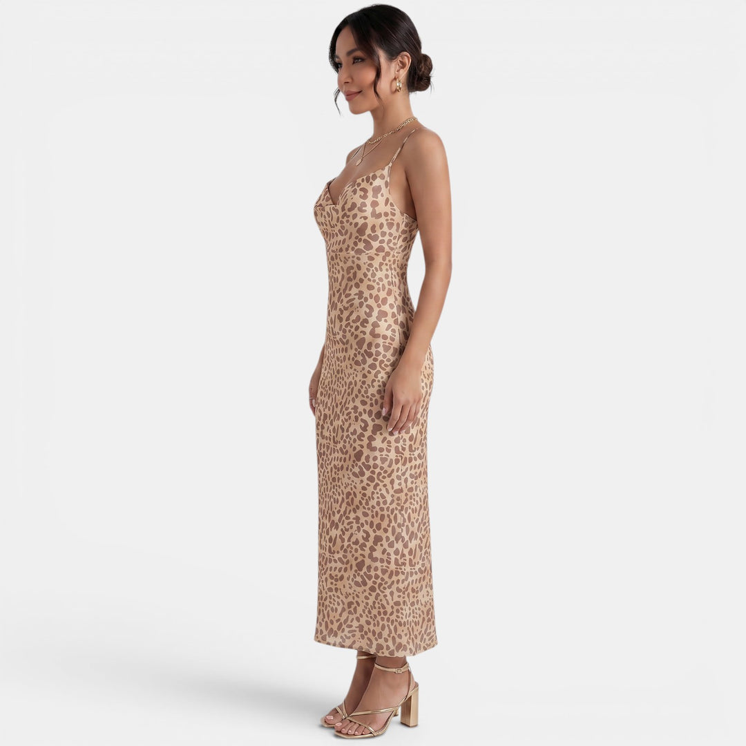 Vestido Leopardo Verano Largo Mujer