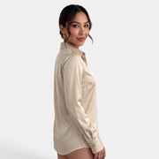 Blusa Satinada Mujer Manga Larga