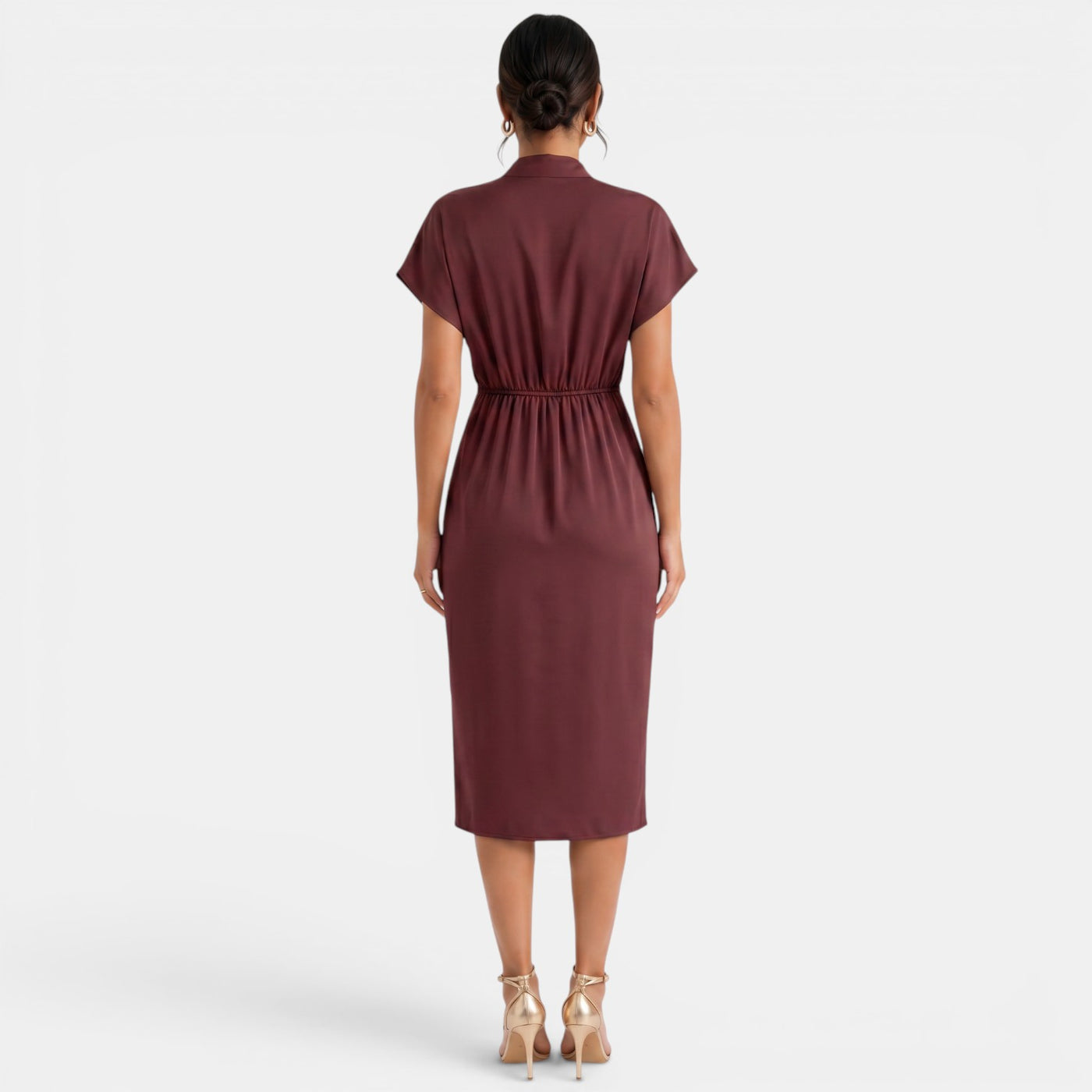Vestido Mujer Cuello V Midi