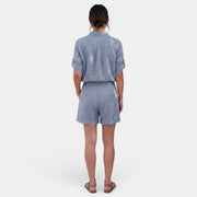 Women's Linen Cotton Half Sleeve Shirt Set