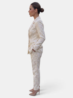 Women's Blazer and Wide Leg Pants Set - 2-Piece Suit
