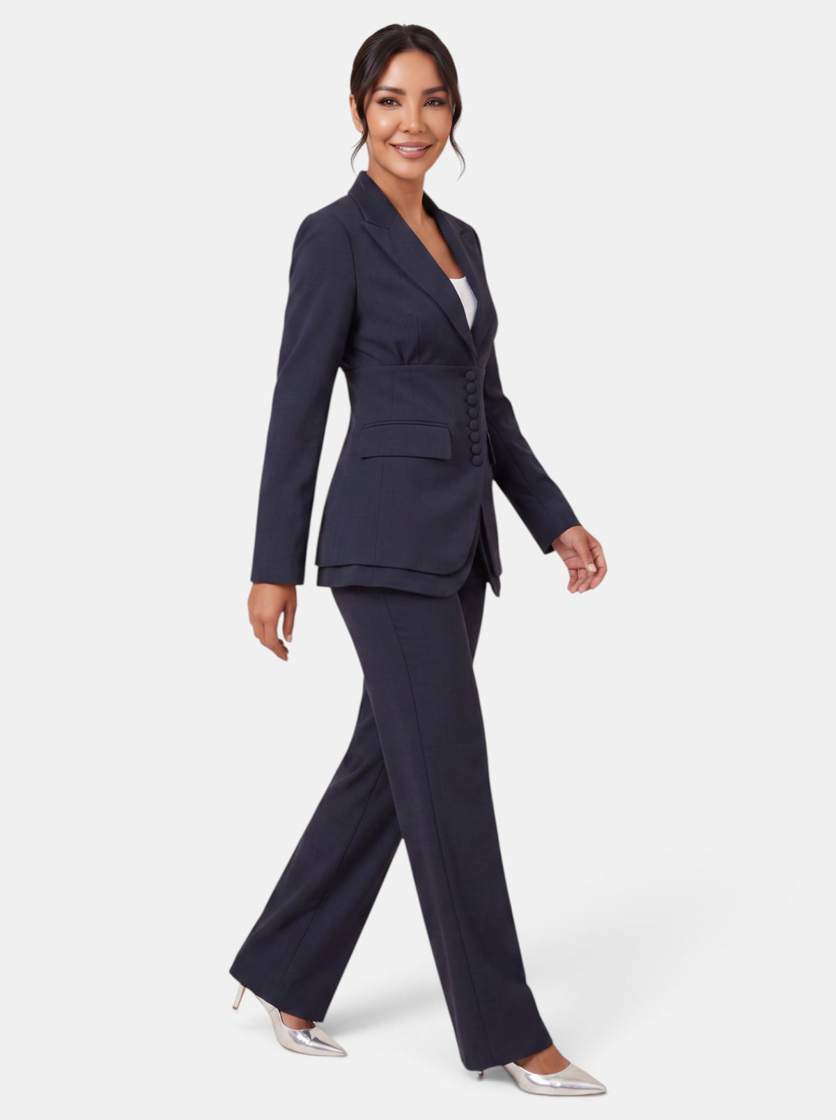 Traje Mujer de Dos Piezas con Americana Entallada y Pantalón