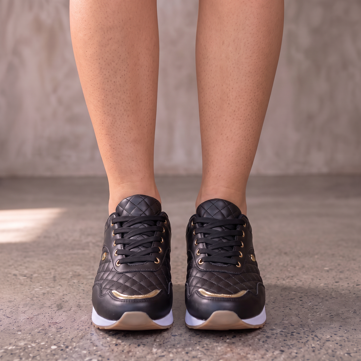 Zapatillas Mujer Cuadros con Cordones