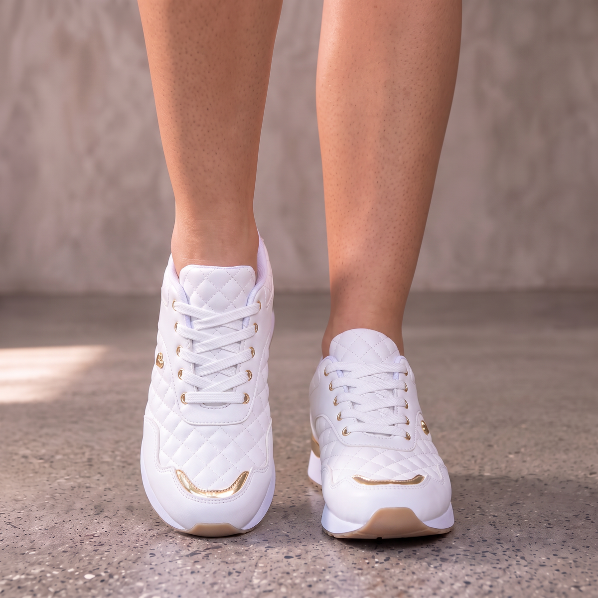 Zapatillas Mujer Cuadros con Cordones