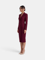 Premium White Women's Midi Blazer Dress