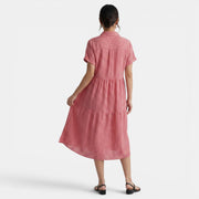 Casual Striped Loose Cotton Linen Dress