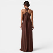 Women's Brown Coffee Summer Maxi Dress