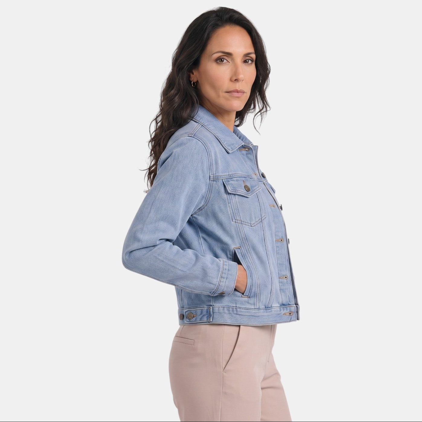 Premium Women's Denim Jacket – Classic Straight Cut