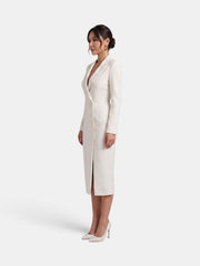 Premium White Women's Midi Blazer Dress