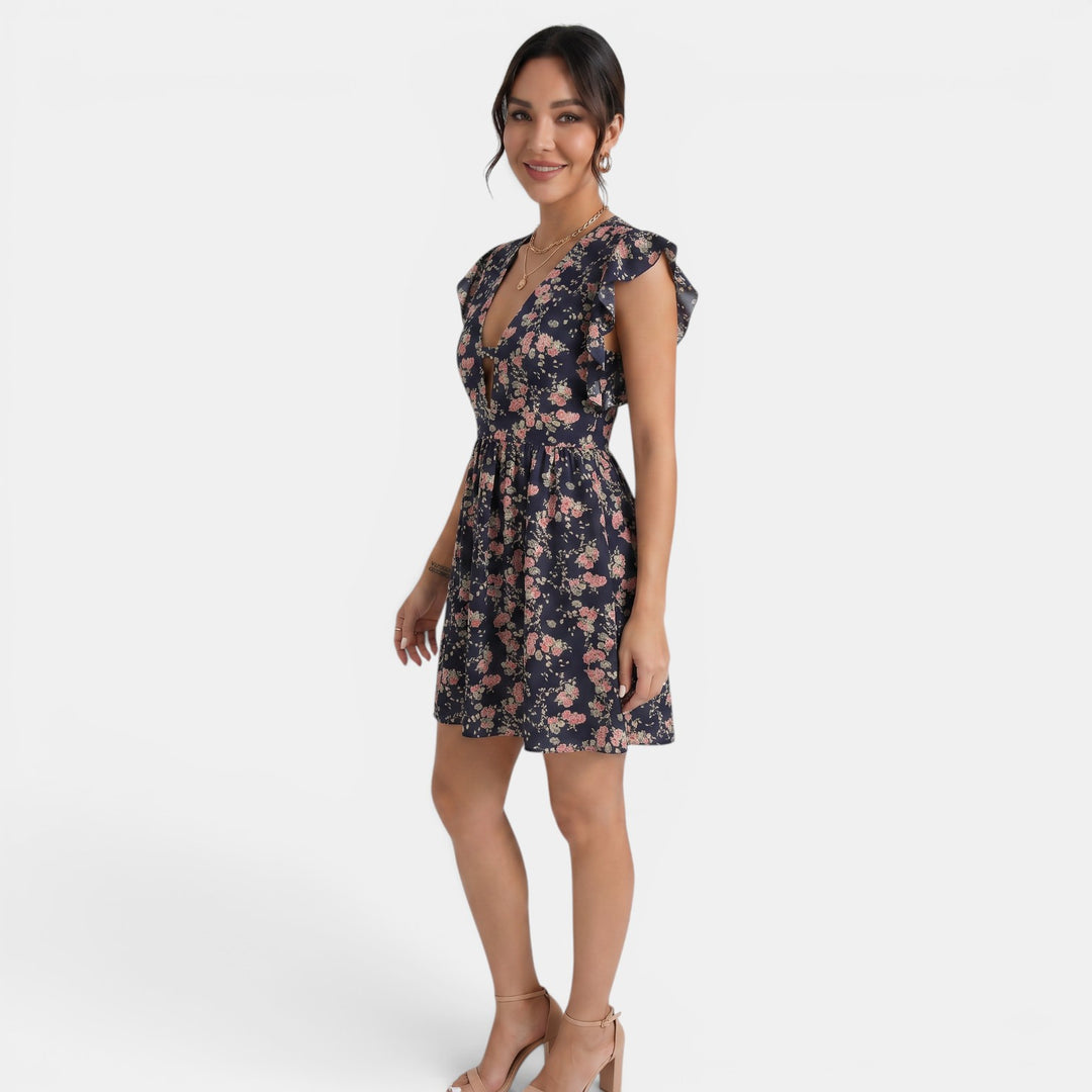 Vestido Floral Mujer Escote V