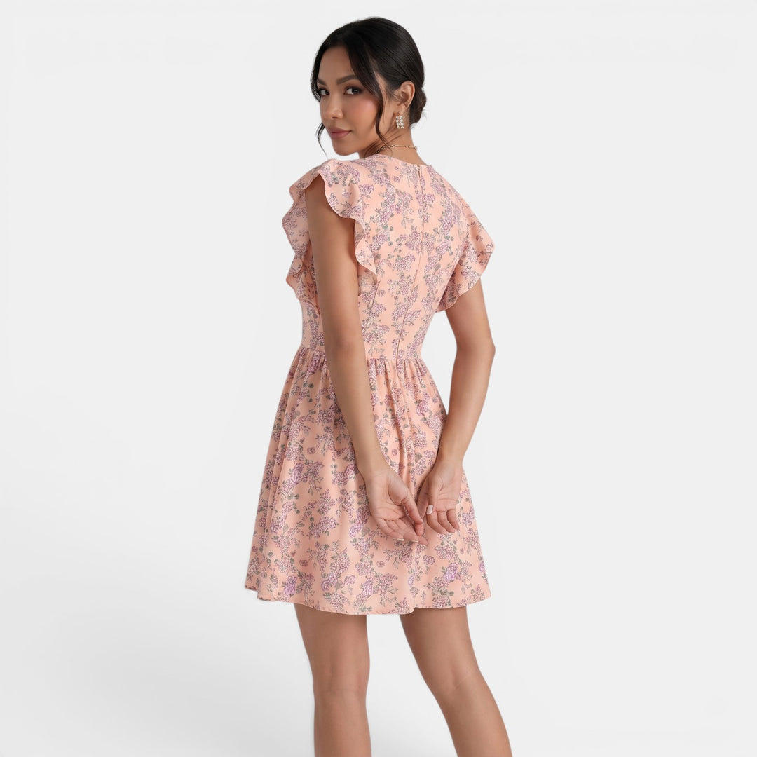 Vestido Floral Mujer Escote V