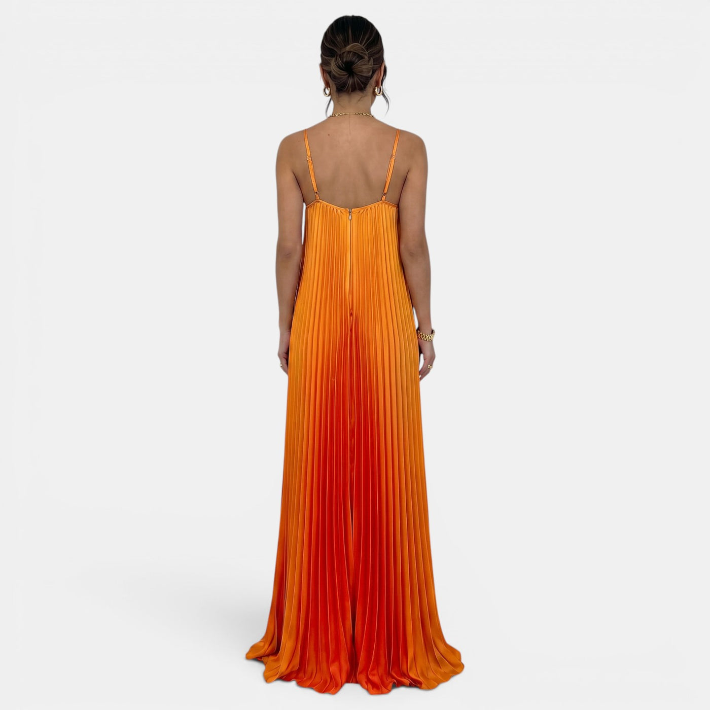 Vestido Largo Halter Plisado Mujer