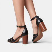 Women's Chunky Heel Leather Sandals