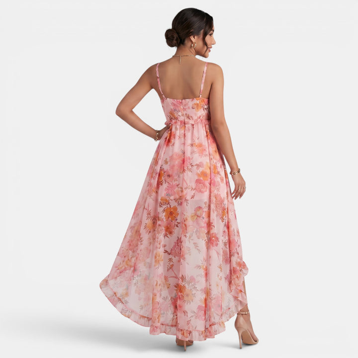 Vestido Rosa Floral Mujer Verano