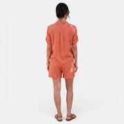 Women's Linen Cotton Half Sleeve Shirt Set