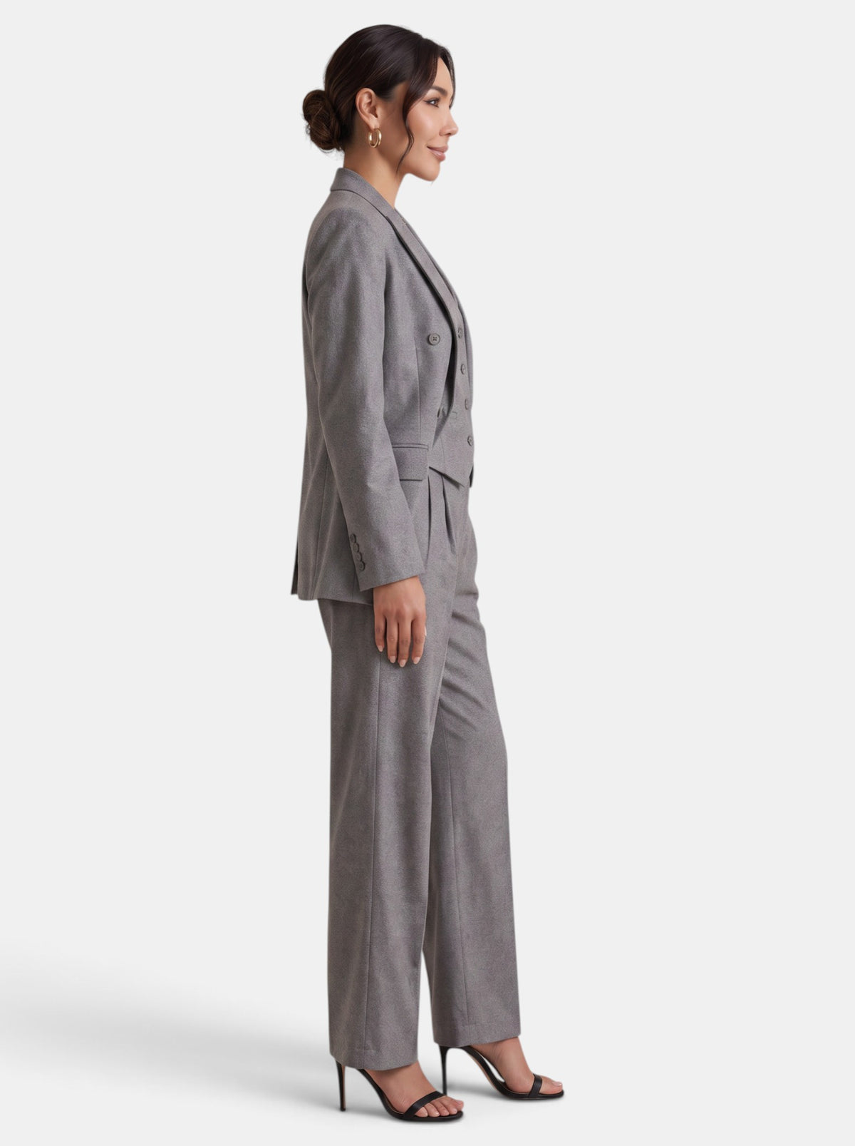 Traje de Mujer de 3 Piezas con Chaleco y Pantalón