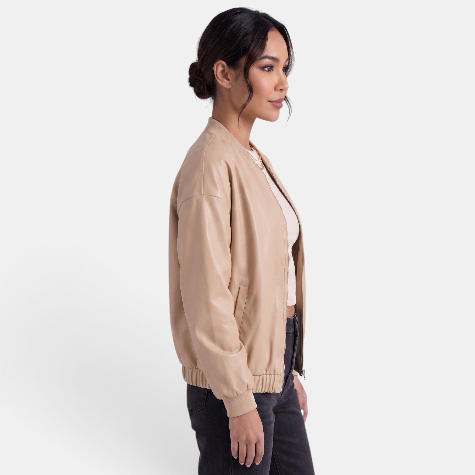 Women's Faux Leather Biker Jacket