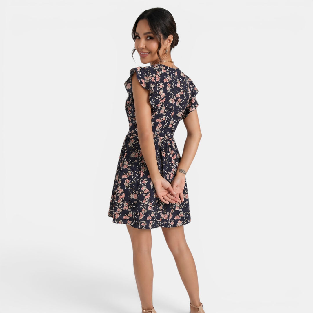 Vestido Floral Mujer Escote V