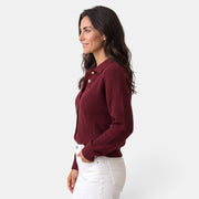 Cárdigan de Punto Mujer con Cuello y Botones