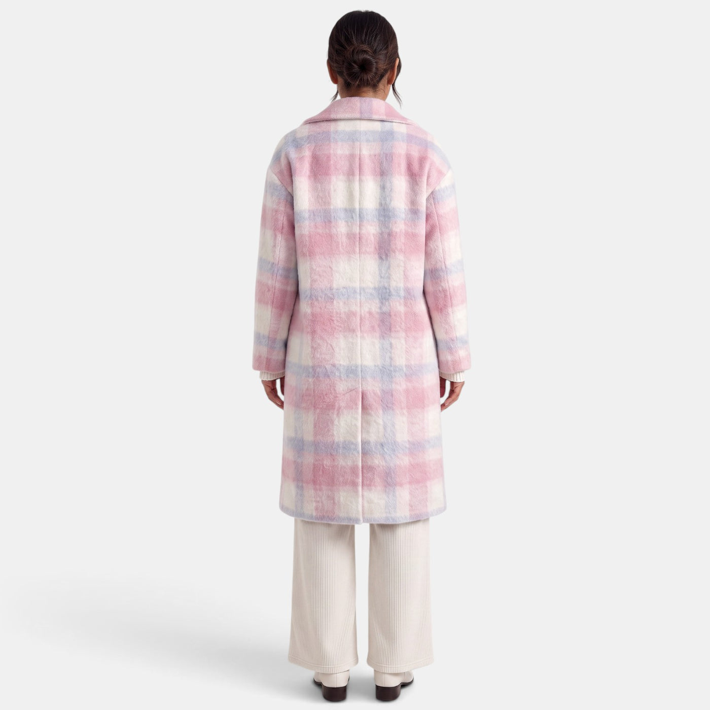 Abrigo Mujer Lana Rosa Largo