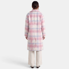 Abrigo Mujer Lana Rosa Largo