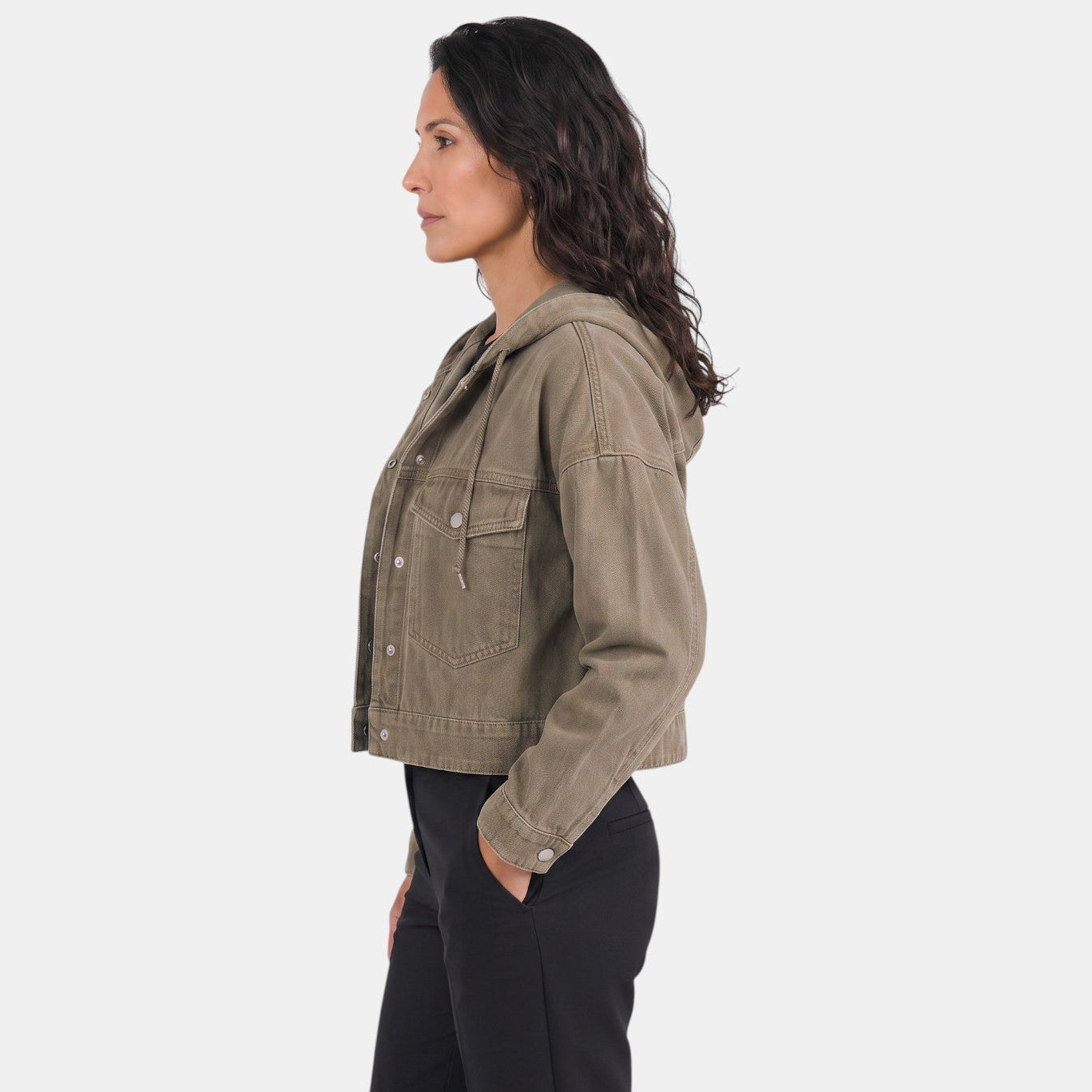 Premium Women's Denim Jacket with Hood